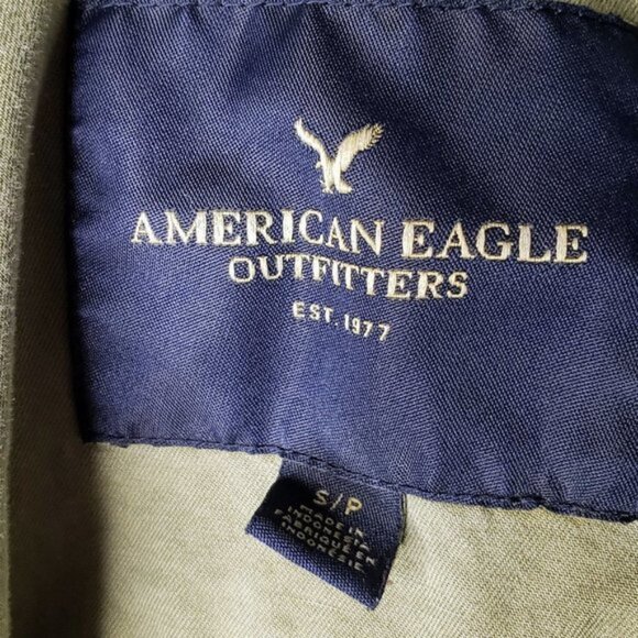 American Eagle Military Cargo Jacket Women's Paratrooper Gold Zip Hooded Army S - Picture 8 of 9